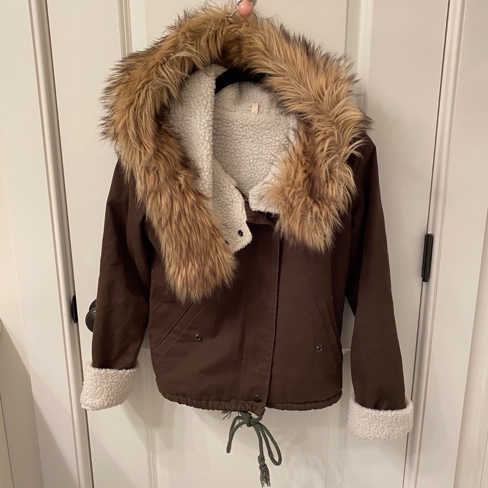 Sherpa lined utility style jacket
